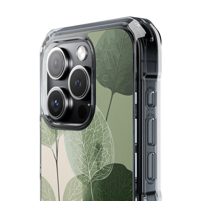 Green Impact MagSafe Phone Case for iPhone - Sage Leaf Skeletals