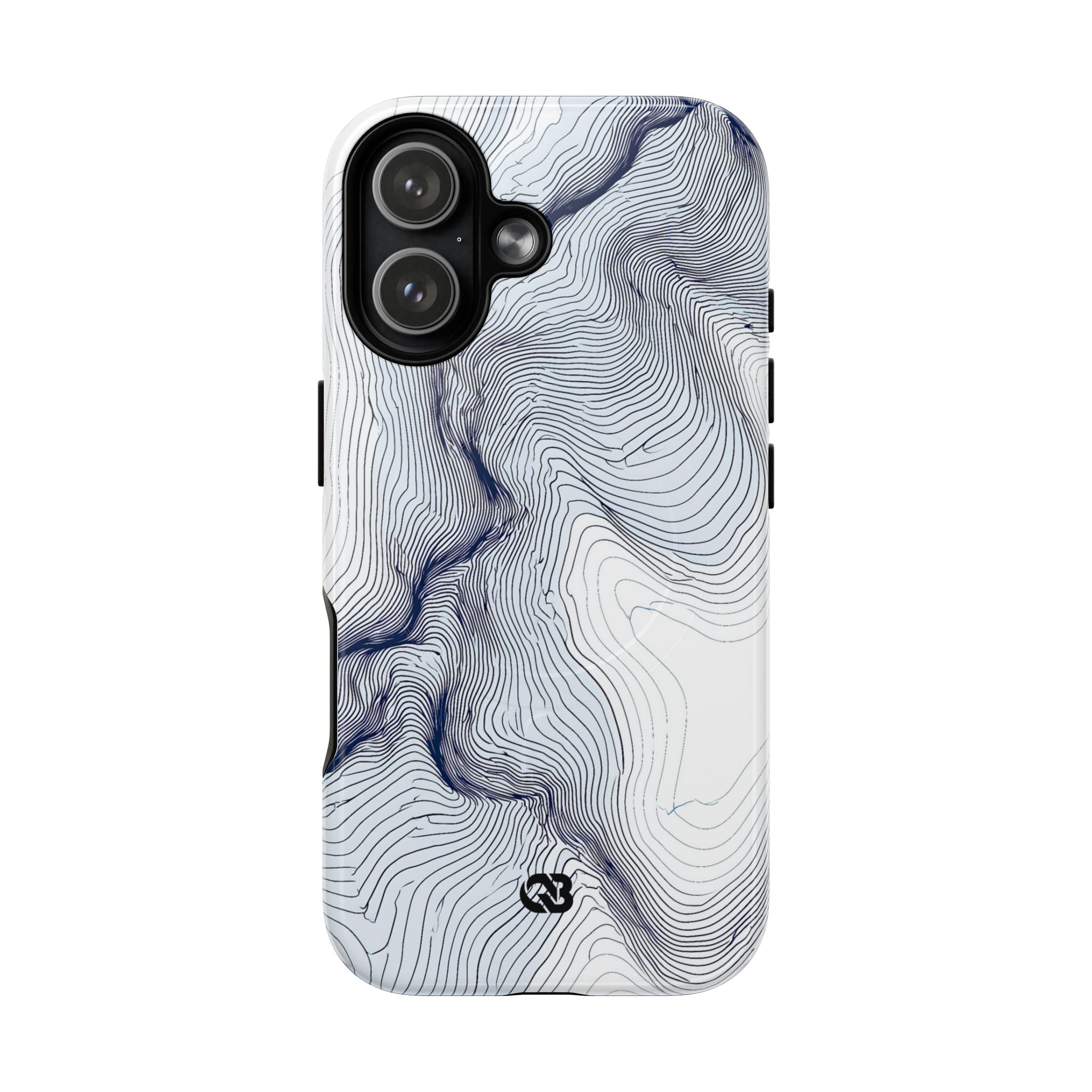 White Tough 2.0 Magsafe Phone Case for iPhone - Nordic Ridge Topo