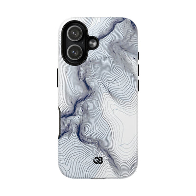White Tough 2.0 Magsafe Phone Case for iPhone - Nordic Ridge Topo