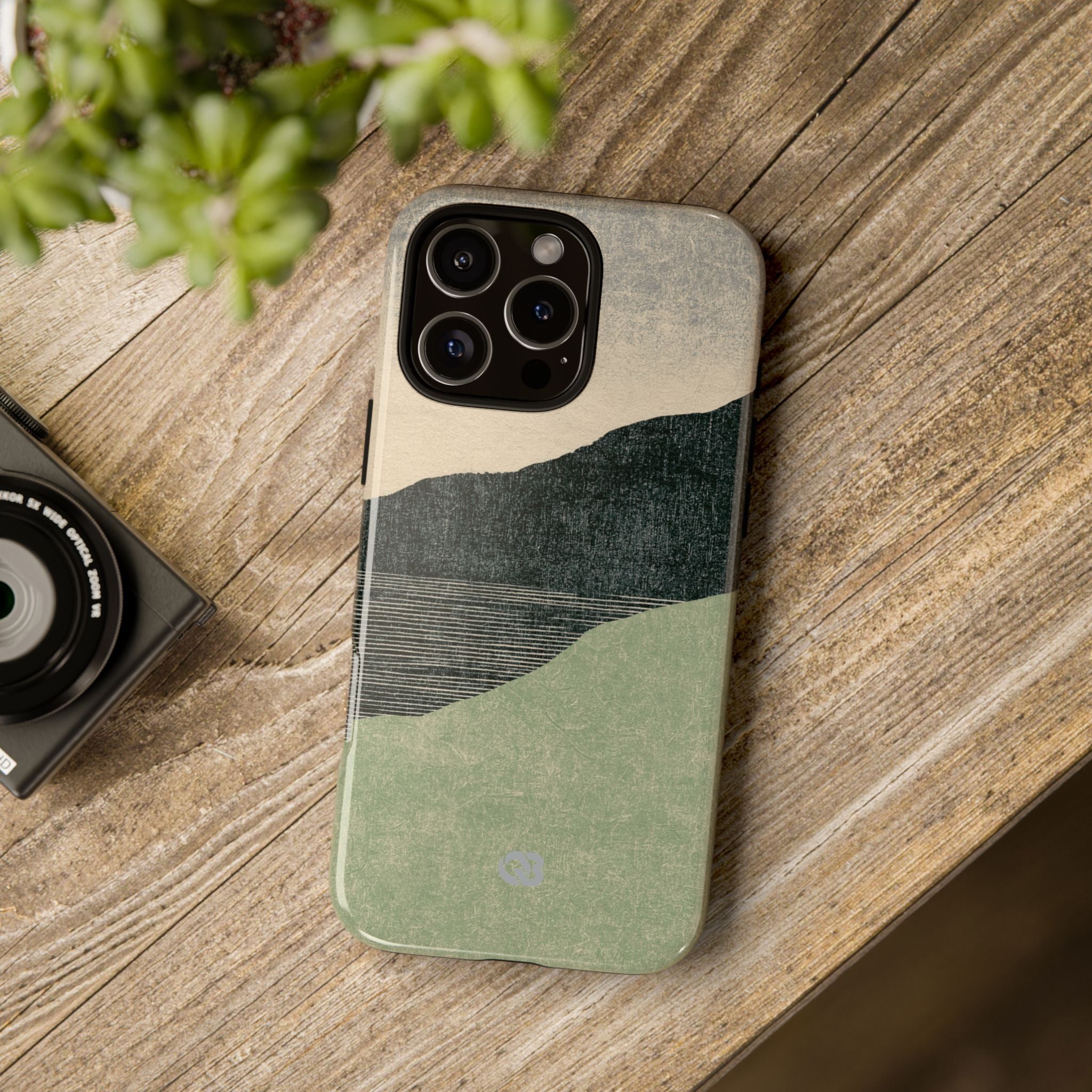 Green Tough Phone Case for iPhone - Moss Ridge Grain
