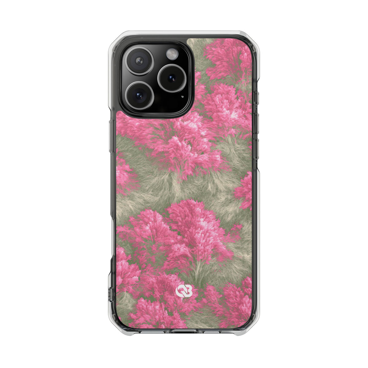 Digital Blossom · Clear Impact Magnetic Phone Case for iPhone · Pink