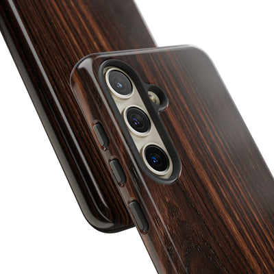 Brown Tough Phone Case for Samsung - Burnished Mahogany Grain