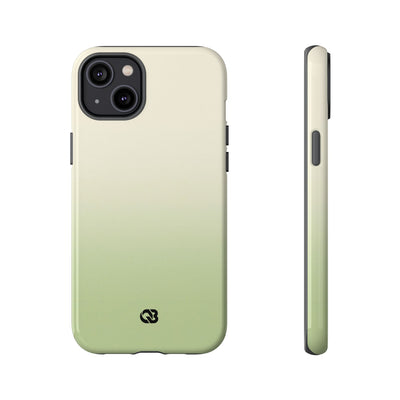 Green Tough Phone Case for iPhone - Bone Sage Fade