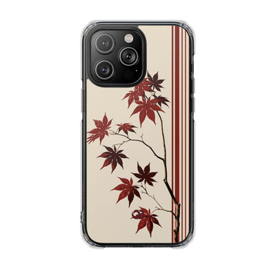 Red Impact MagSafe Phone Case for iPhone - Crimson Momiji Stripe