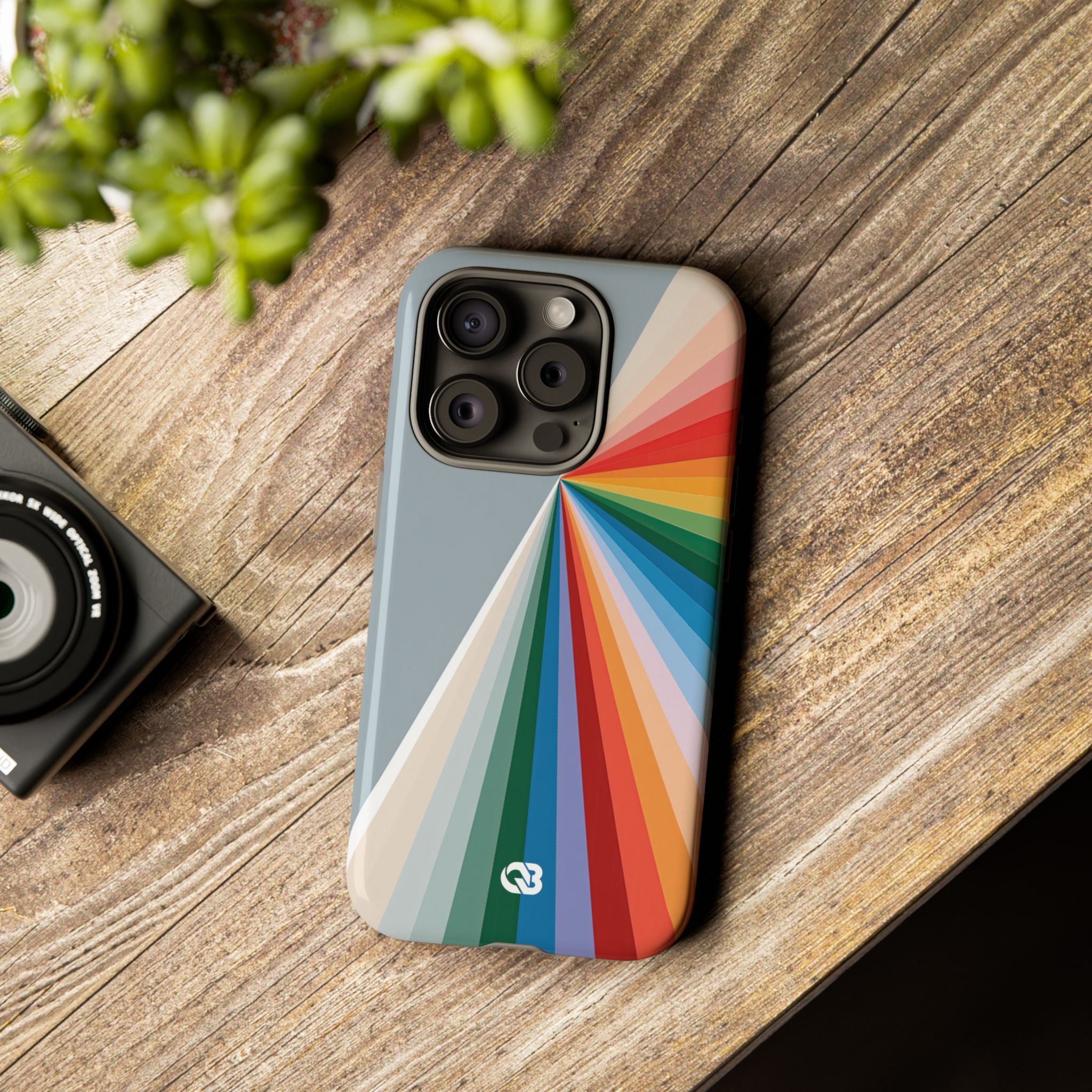 Grey Tough Phone Case for iPhone - Slate Prism Burst