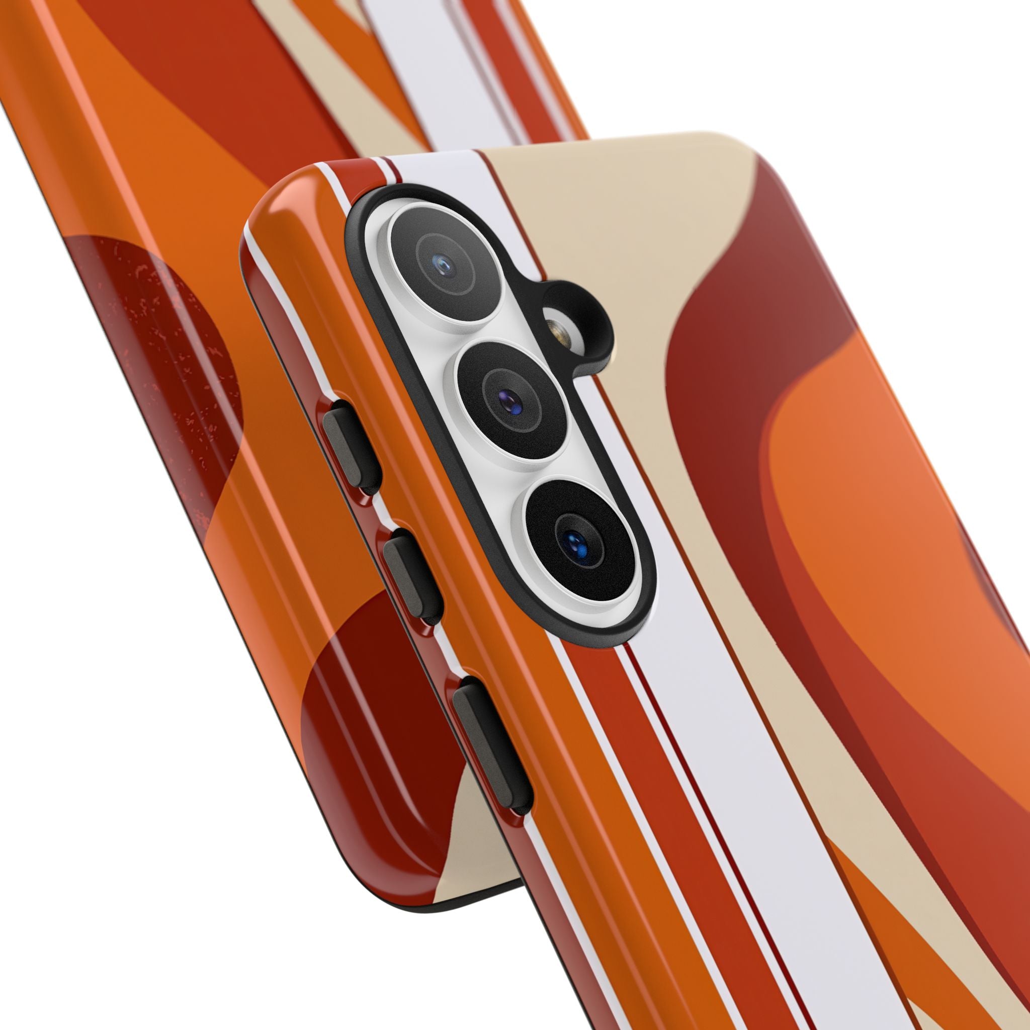 Orange Tough Phone Case for Samsung - Terracotta Metro Line