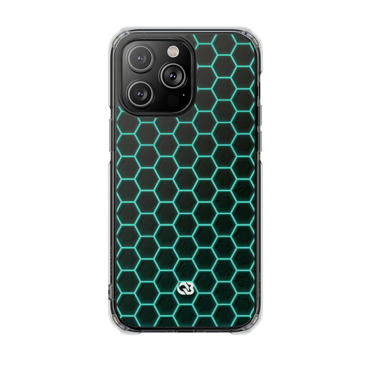 Neon Hex Spectrum · Clear Impact Magnetic Phone Case for iPhone · Teal