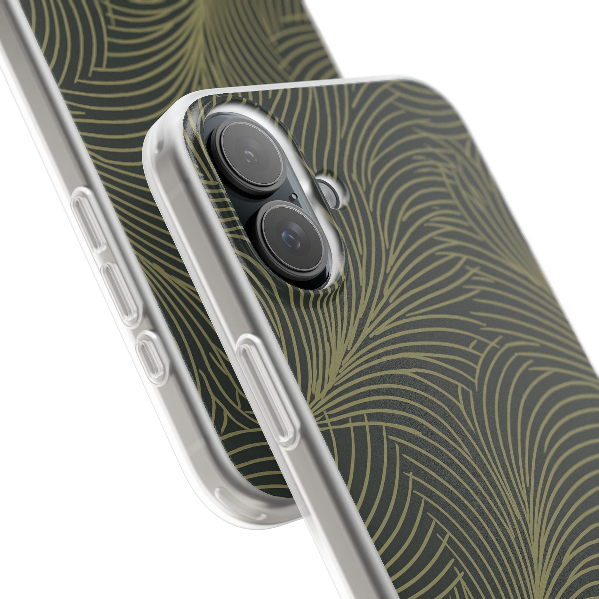 Green Lite Phone Case for iPhone - Dark Olive Plume