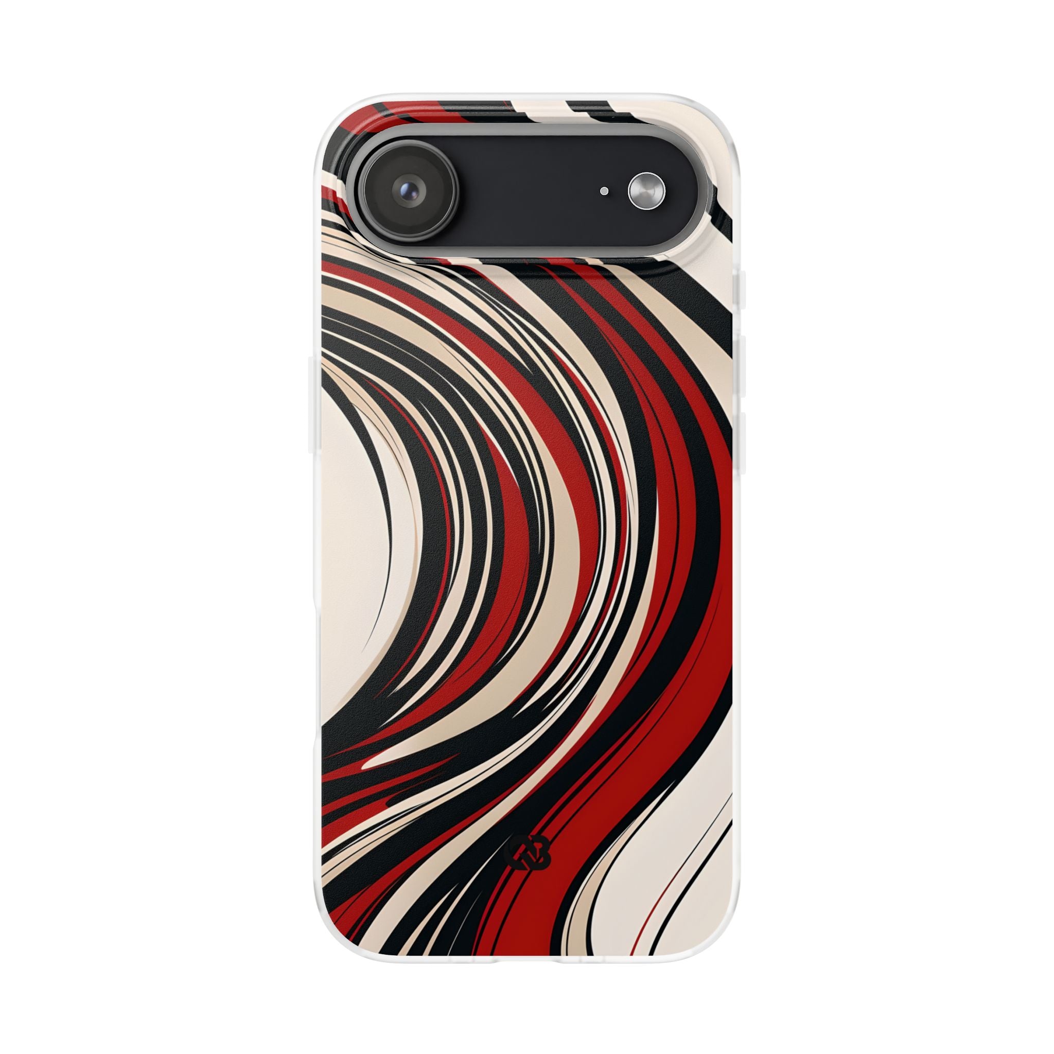 Crimson Flow Waves · Soft Phone Case for iPhone