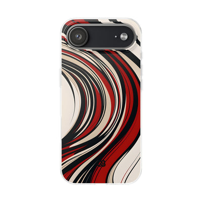 Crimson Flow Waves · Soft Phone Case for iPhone