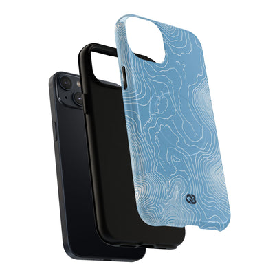 Blue Tough 2.0 Magsafe Phone Case for iPhone - Glacial Ridge Topo