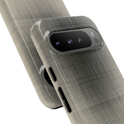 Beige Tough Phone Case for Google Pixel - Carbon Screen Grid