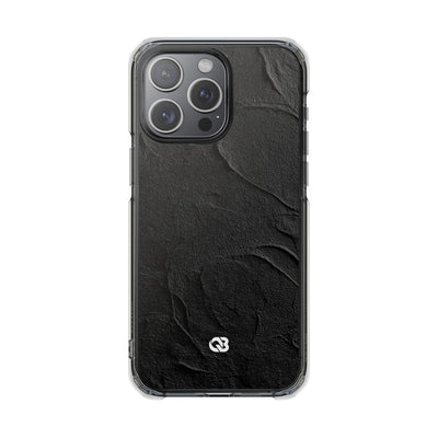 Obsidian Stucco Relief · Clear Impact Magnetic Phone Case for iPhone ·  Black