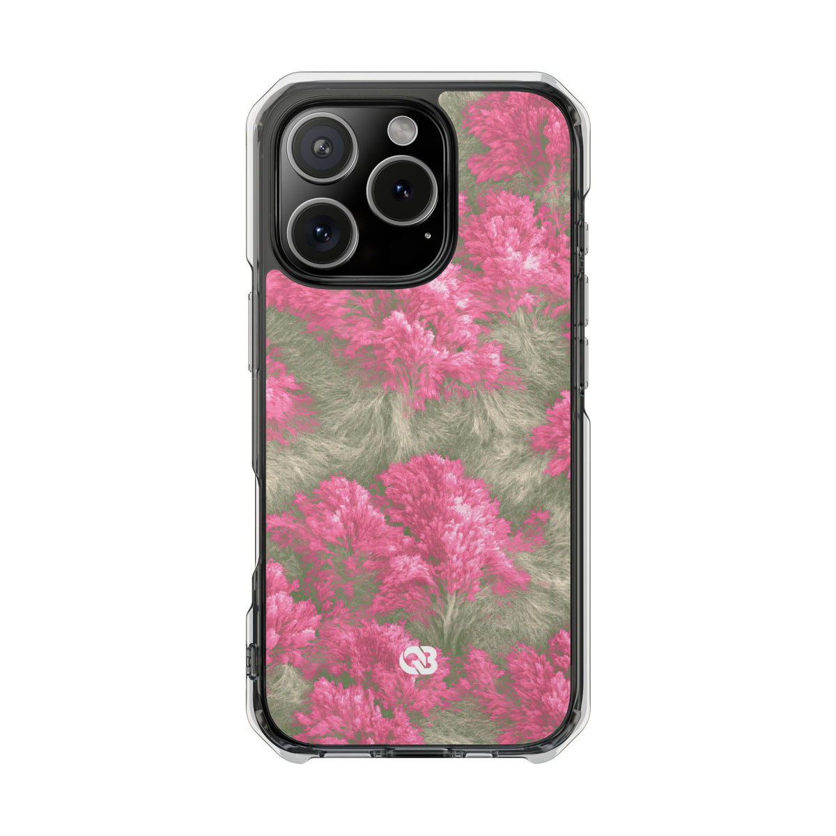 Digital Blossom · Clear Impact Magnetic Phone Case for iPhone · Pink