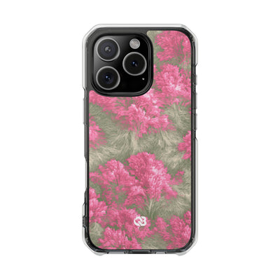 Digital Blossom · Clear Impact Magnetic Phone Case for iPhone · Pink