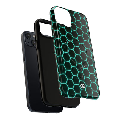 Neon Hex Spectrum · Tough 2.0 Magnetic Phone Case for iPhone · Teal