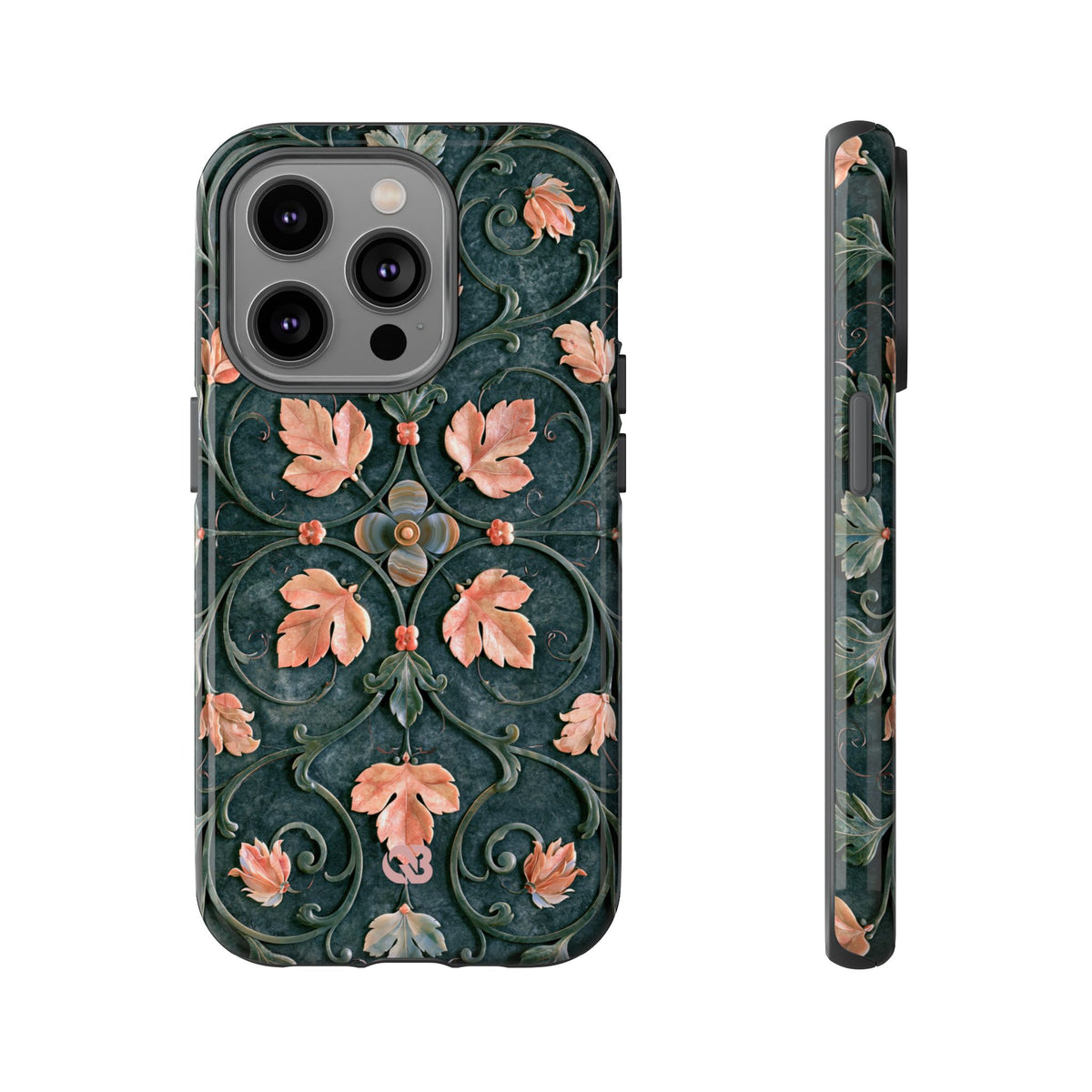 Florentine Rose Arabesque · Tough Phone Case for iPhone · Green