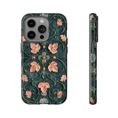 Florentine Rose Arabesque · Tough Phone Case for iPhone · Green