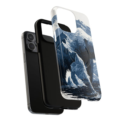 Fjord Summit Bear · Tough 2.0 Magnetic Phone Case for iPhone · Blue