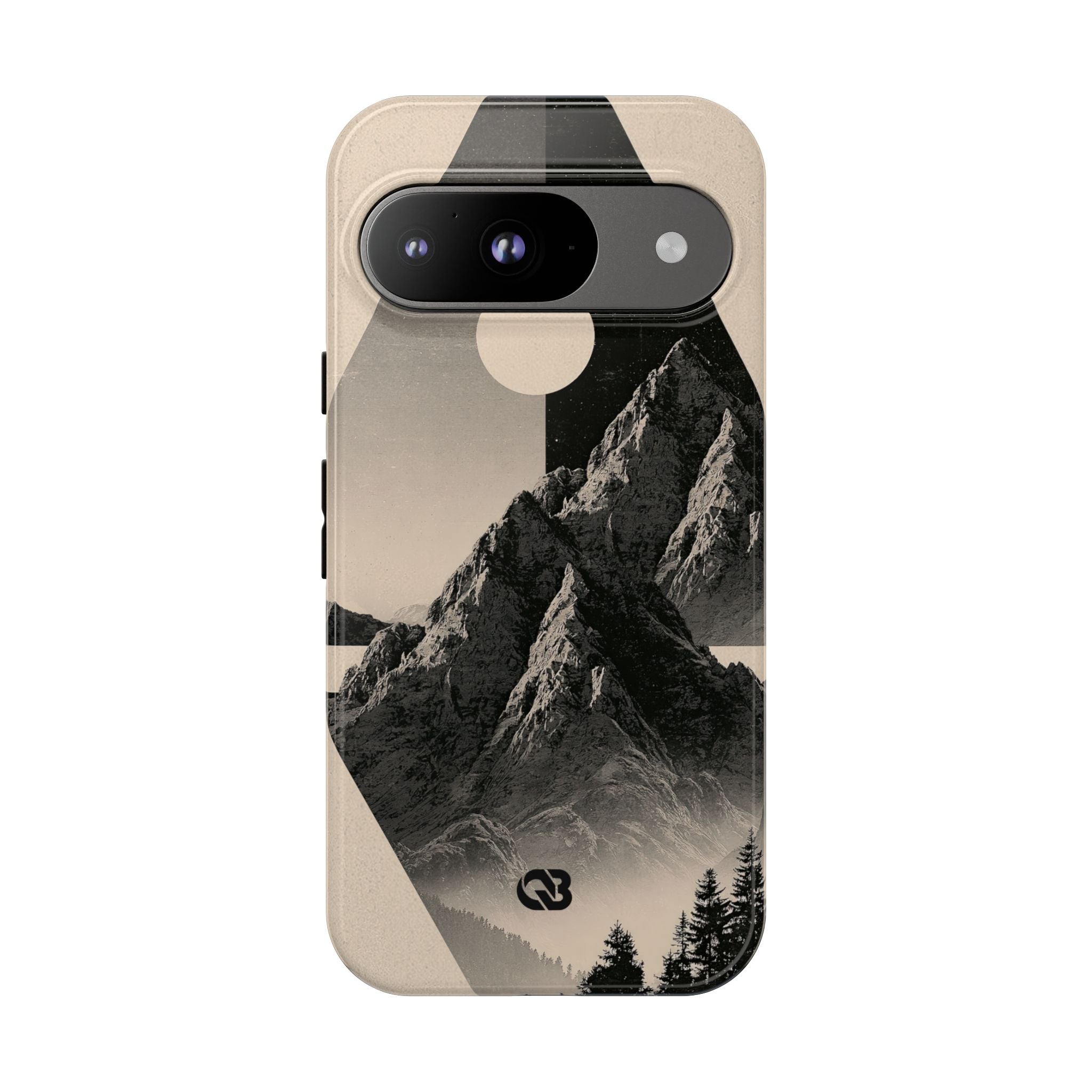 Beige Tough Phone Case for Google Pixel - Obsidian Summit Parchment