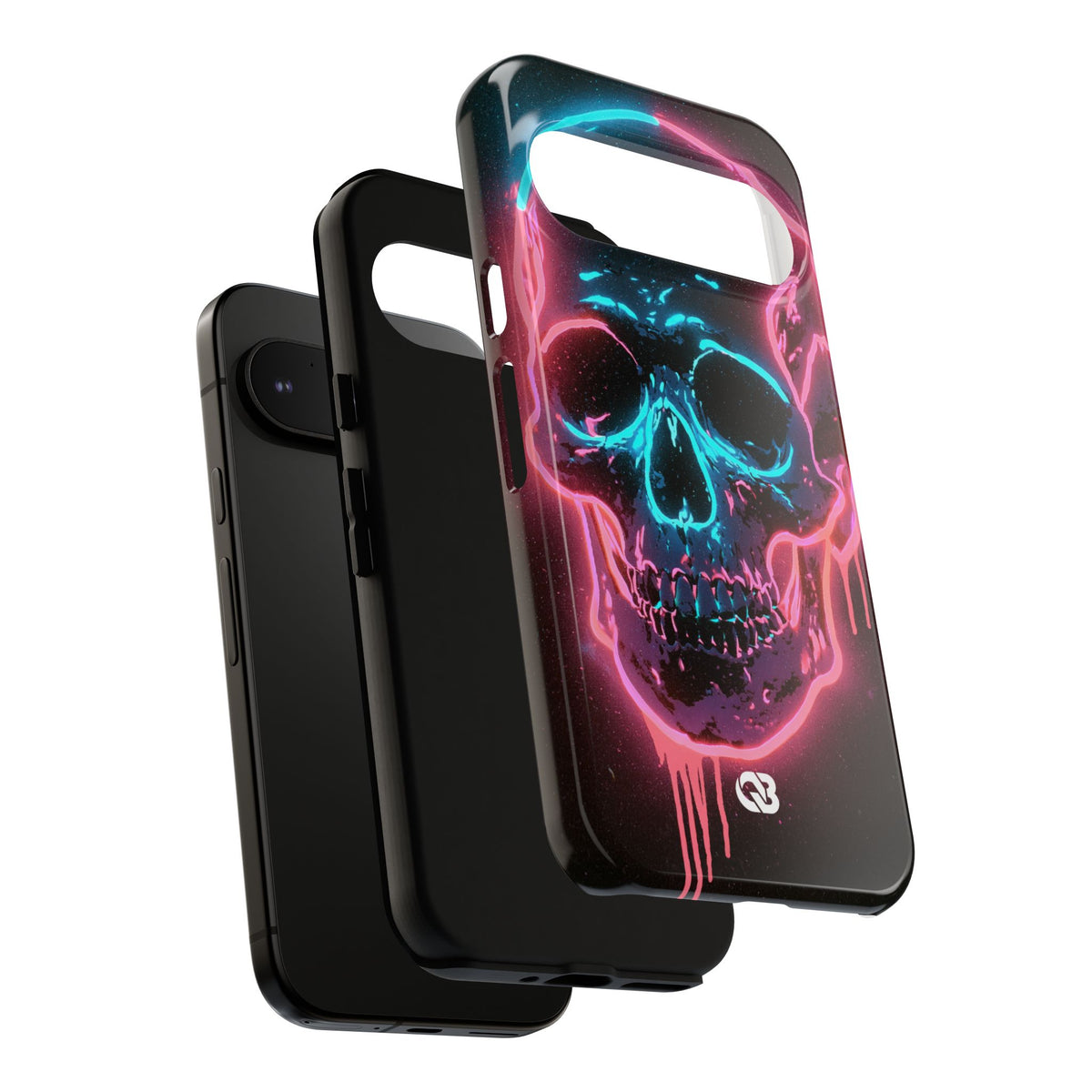 Neon Drip Skull · Tough Phone Case for Pixel ·  Black