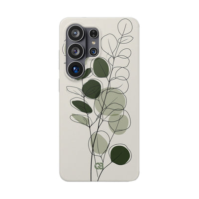 Green Lite Phone Case for Samsung - Muted Eucalyptus Sketch