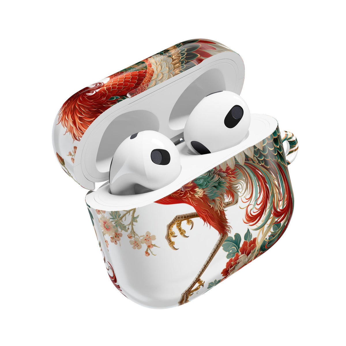 Vermilion Imperial Phoenix · Hard Case for AirPods & AirPods Pro · Red