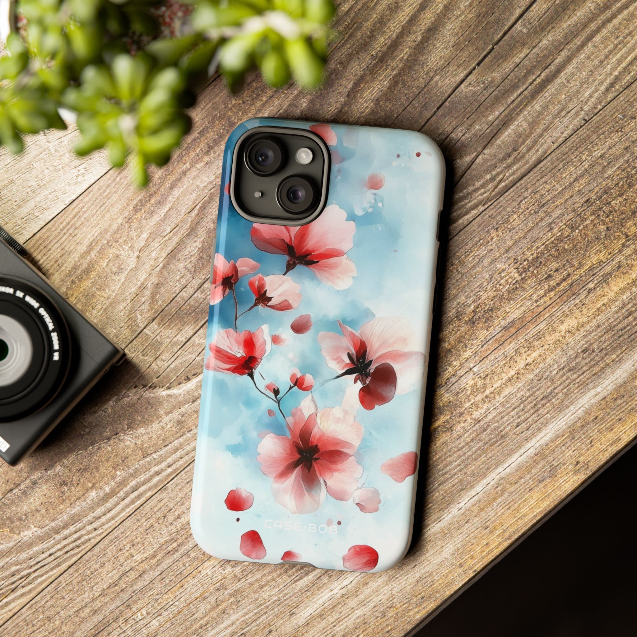 Pink Blossom Drift iPhone 15 Plus Case - Tough