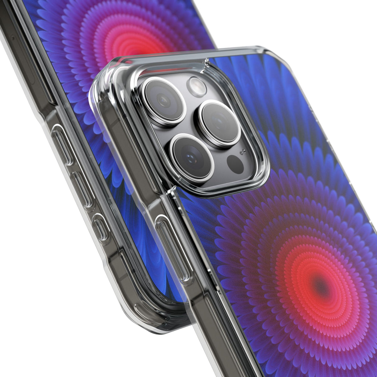 Radial Spectrum Bloom · Clear Impact Magnetic Phone Case for iPhone · Blue