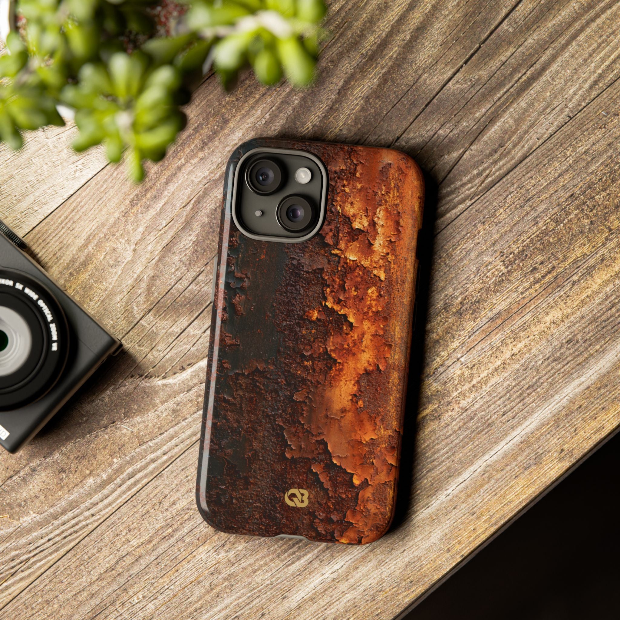 Orange Tough Phone Case for iPhone - Oxidized Iron Crust