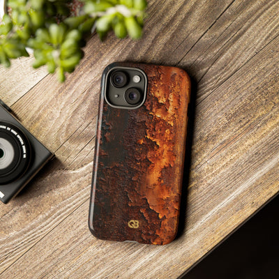 Orange Tough Phone Case for iPhone - Oxidized Iron Crust