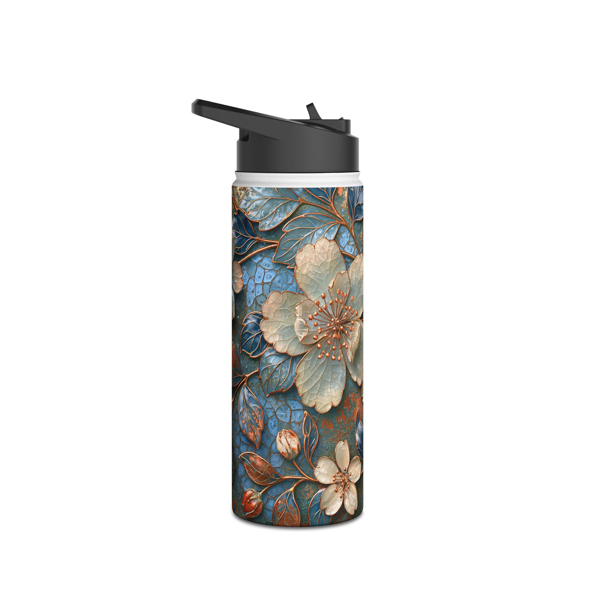 Gilded Blossom Reverie · Insulated Water Bottle · Teal