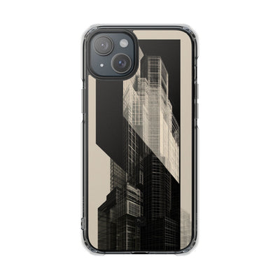Beige Impact MagSafe Phone Case for iPhone - Monolith Urban Grid
