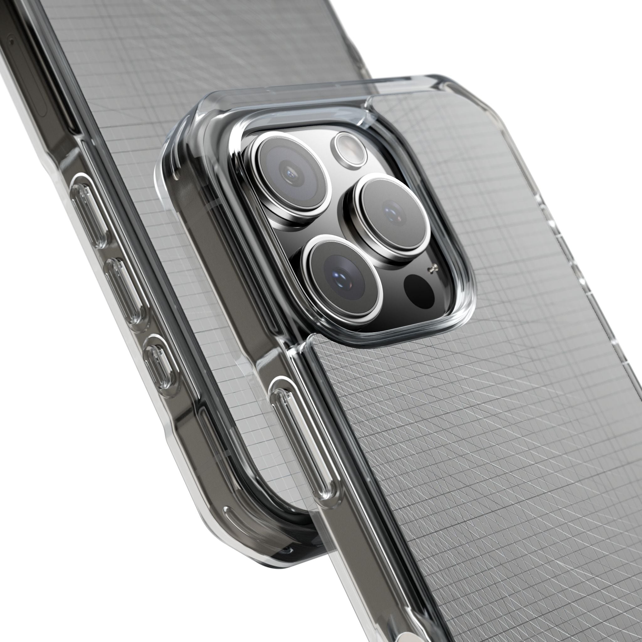 Grey Impact MagSafe Phone Case for iPhone - Chrome Mesh Warp