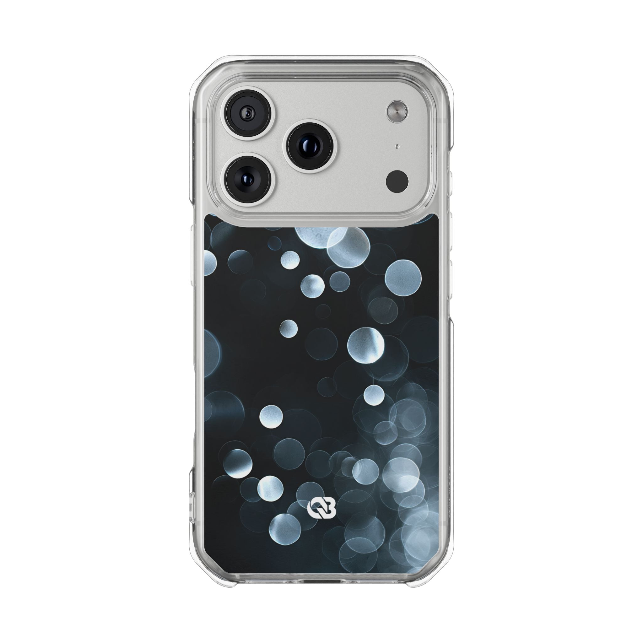 Black Impact MagSafe Phone Case for iPhone - Silver Orbit Glow