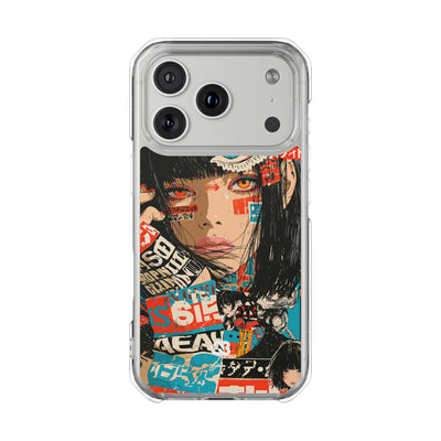Shibuya Street Collage · Clear Impact Magnetic Phone Case for iPhone · Red