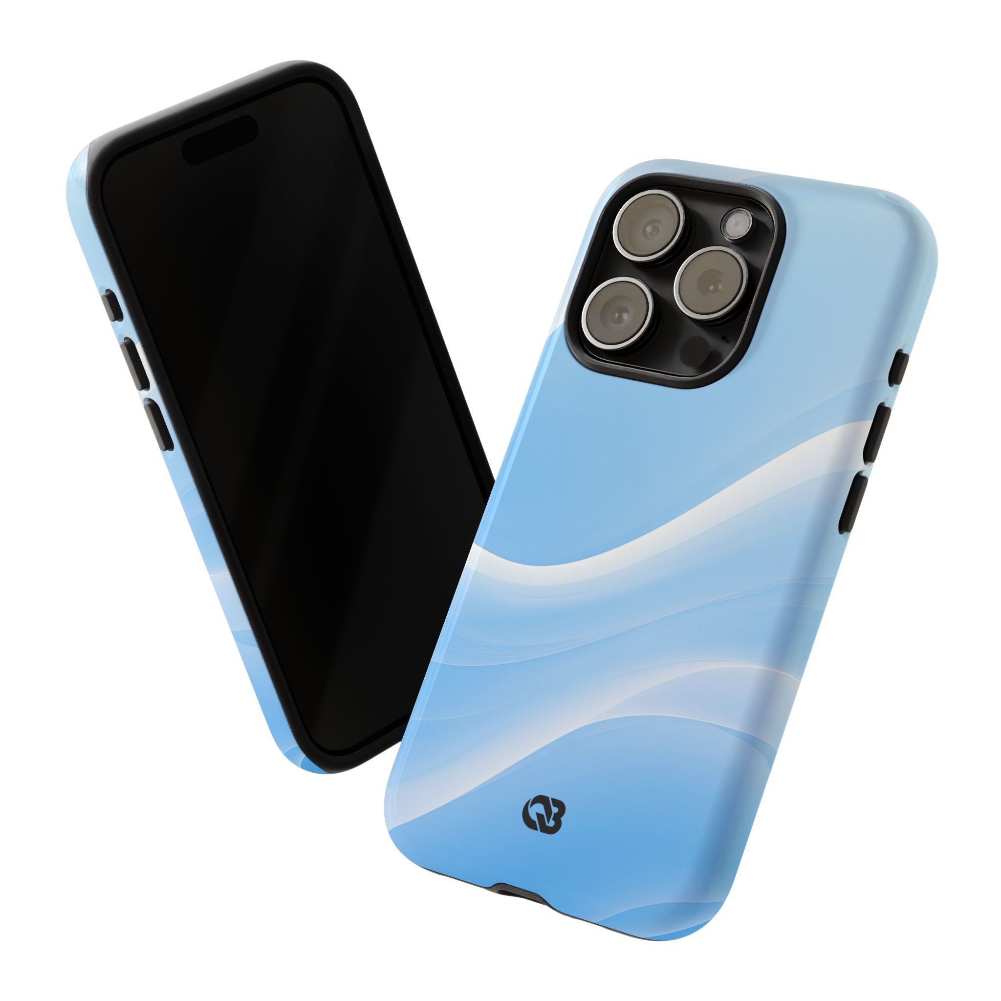 Blue Tough Phone Case for iPhone - Glacial Blue Silk