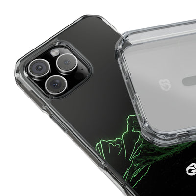 Nordic Mountain Contour · Clear Impact Magnetic Phone Case for iPhone · Black