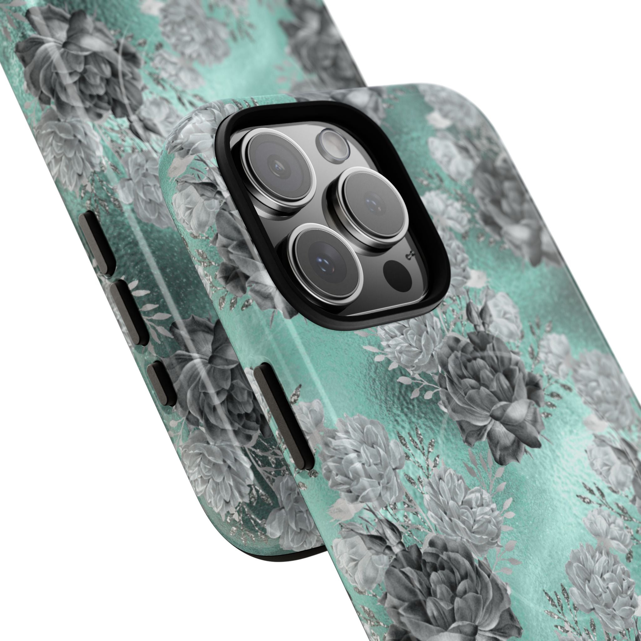 Frost Mint Floral · Tough+ Magsafe