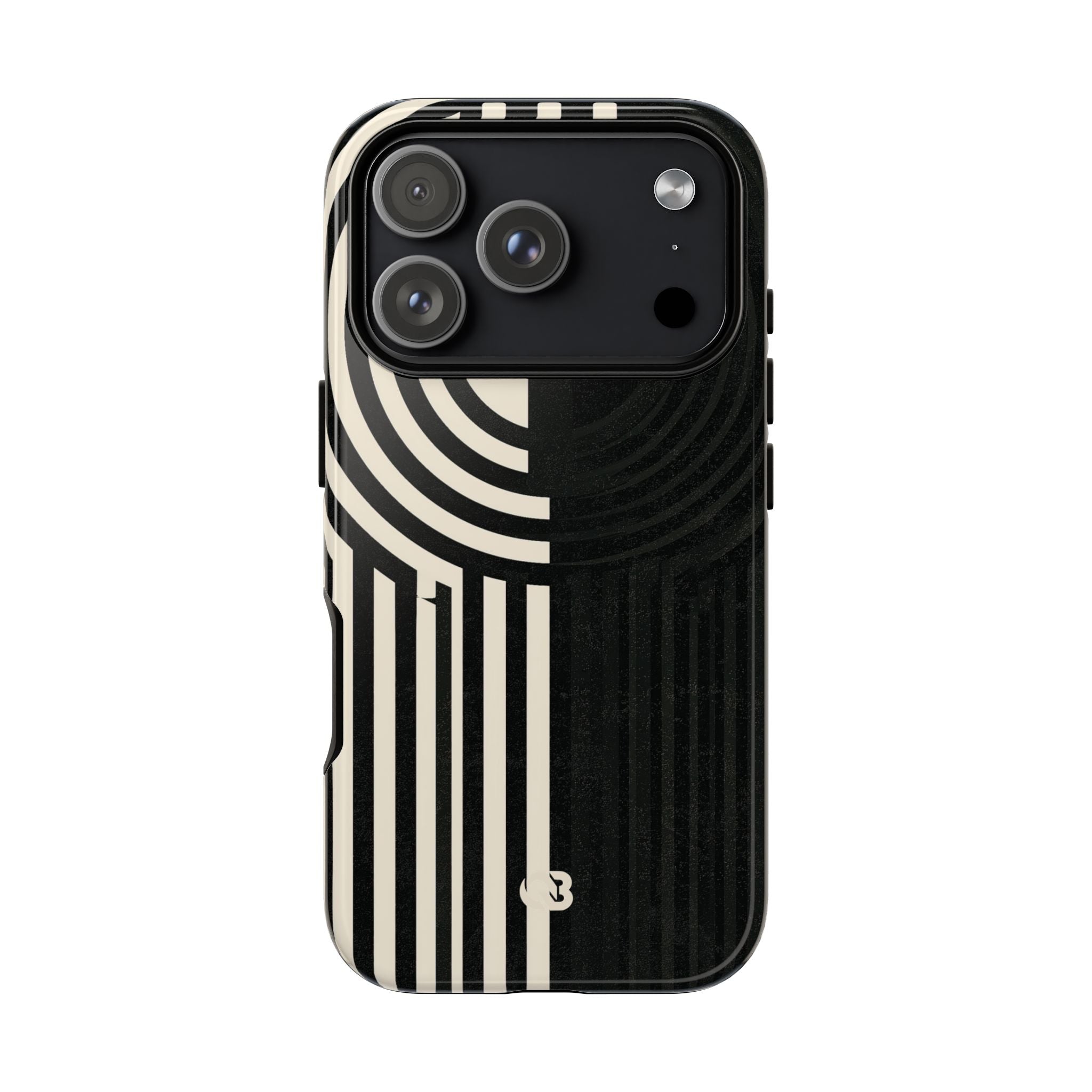 Beige Tough Phone Case for iPhone - Monolith Ivory Signal