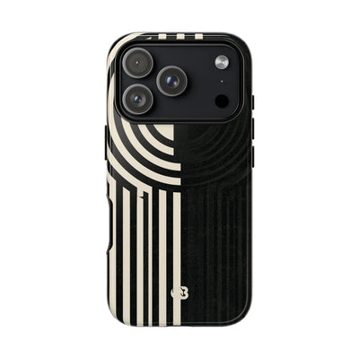 Beige Tough Phone Case for iPhone - Monolith Ivory Signal