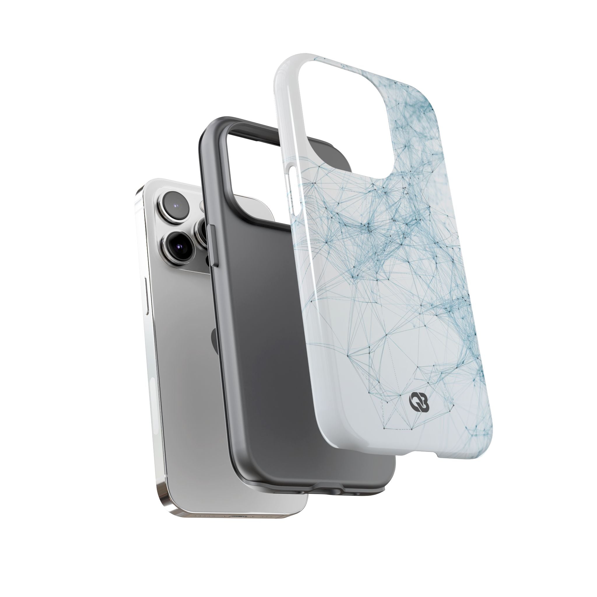 Blue Tough Phone Case for iPhone - Glacial Neural Web