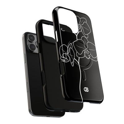Black Tough 2.0 Magsafe Phone Case for iPhone - Noir Alabaster Orchid