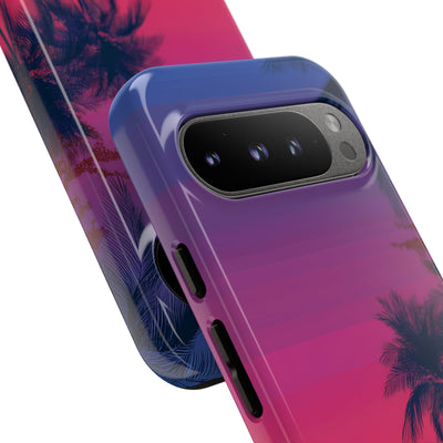 Neon Horizon Palms · Tough Phone Case for Google Pixel