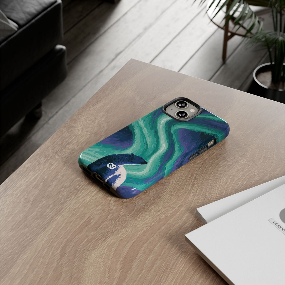 Arctic Aurora Bear · Tough Phone Case for iPhone · Teal