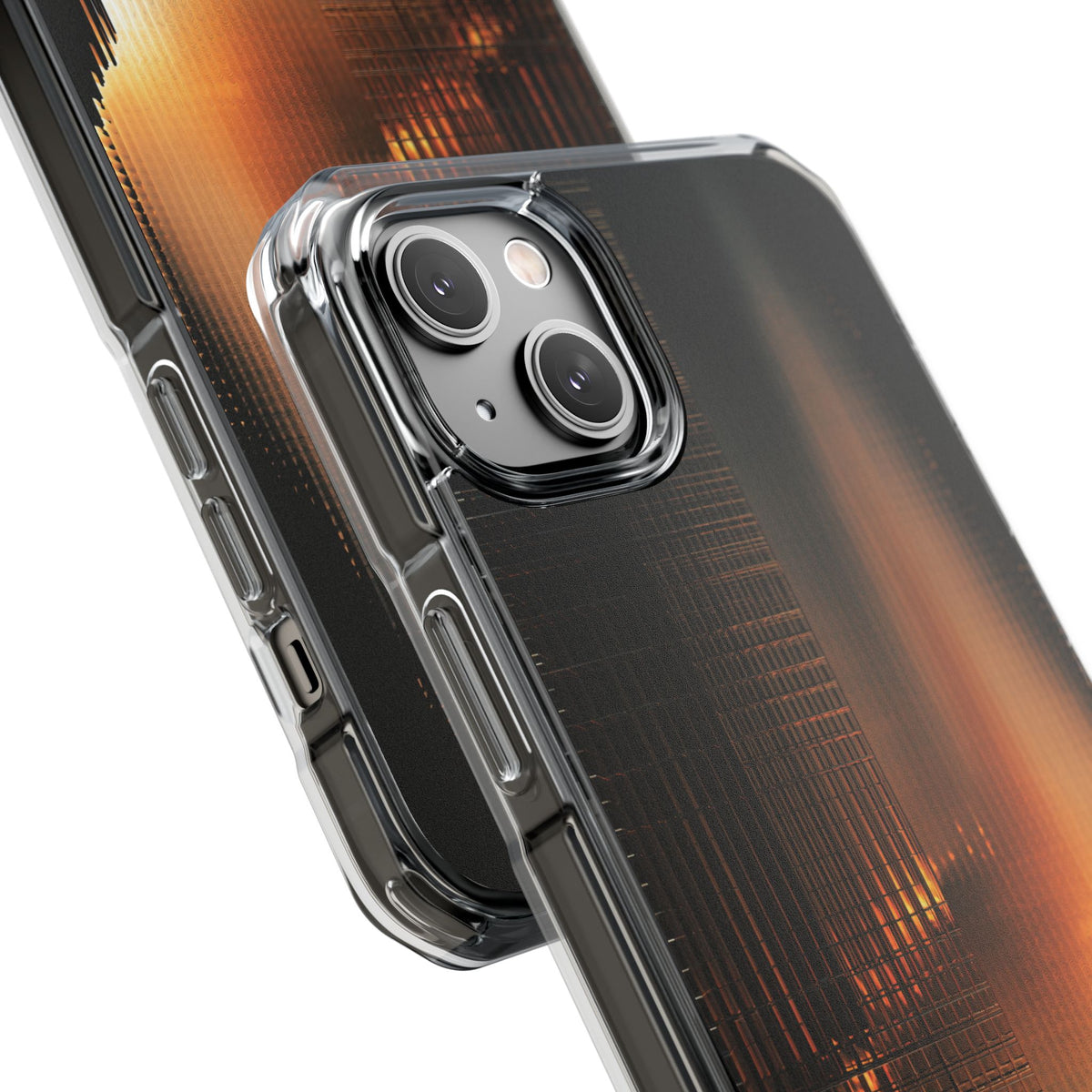 Luminous Grid · Clear Impact Magnetic Phone Case for iPhone · Black