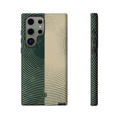 Green Tough Phone Case for Samsung - Evergreen Split Grain
