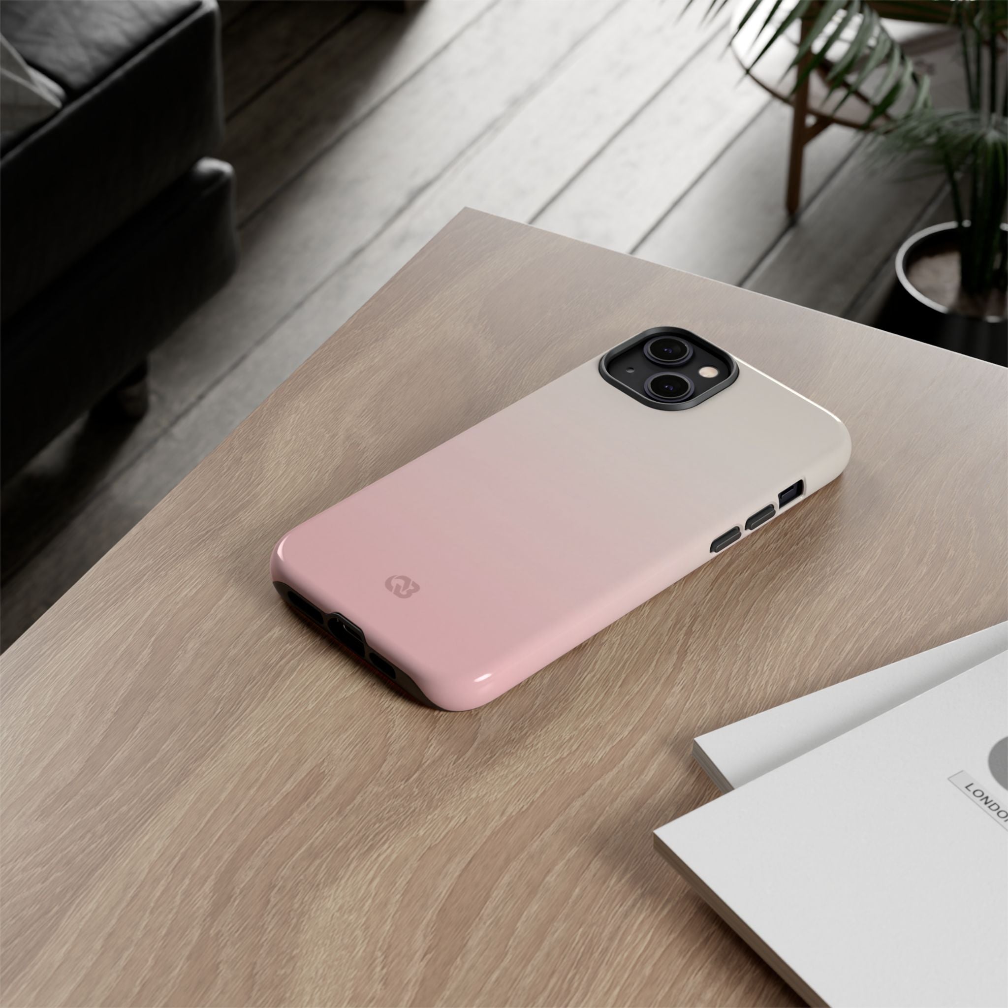 Pink Tough Phone Case for iPhone - Frosted Blush Horizon