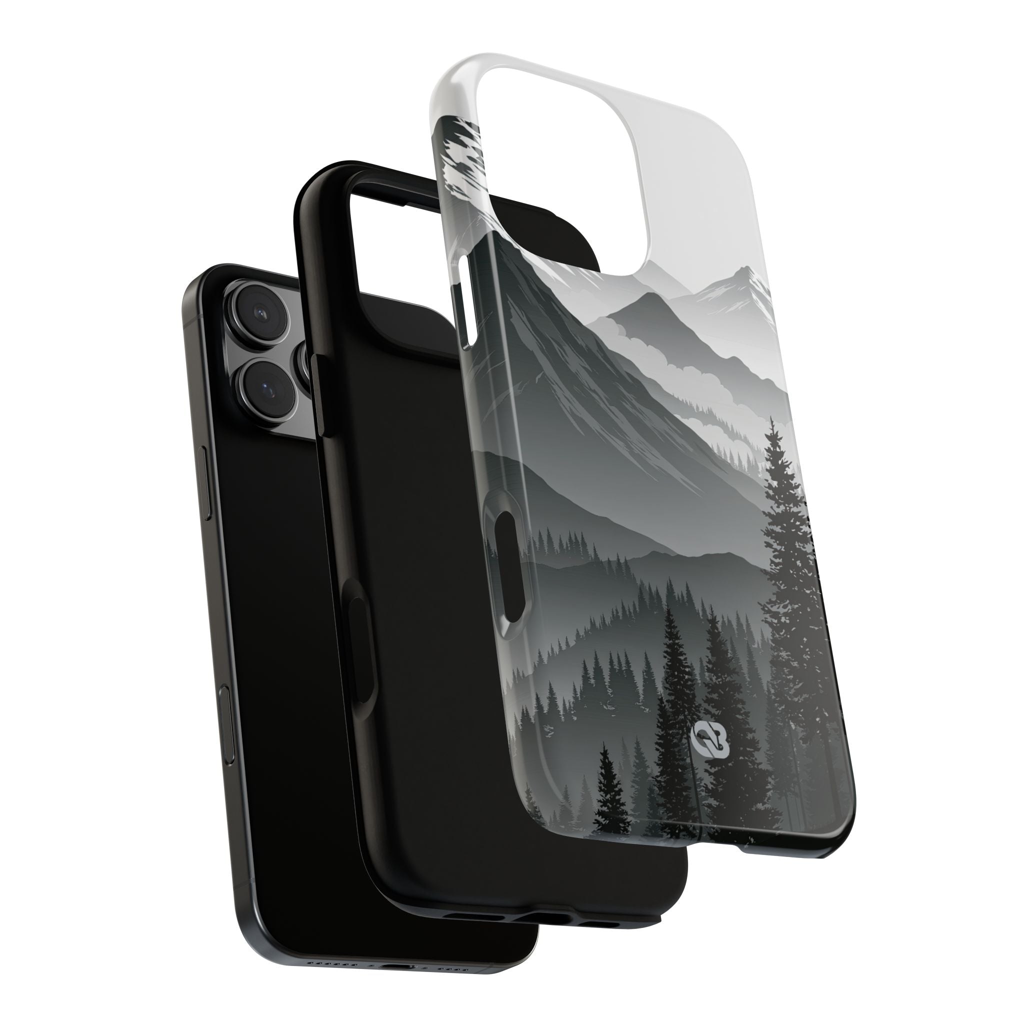 Grey Tough Phone Case for iPhone - Granite Ridge Mist
