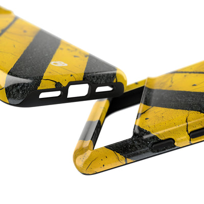 Cracked Hazard Stripes · Tough Phone Case for Google Pixel